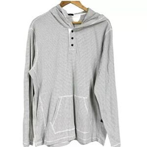 Rails Men's Weston Cream Navy Stripe Hooded Pullover A48